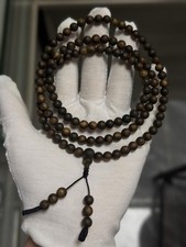 Natural Agarwood Bracelet 108 Beads, 5mm Mala Kynam Agarwood, Strong Scents
