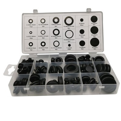 125PCS New Rubber Grommet Electrical Firewall Hole Plug Accessories 18 Sizes