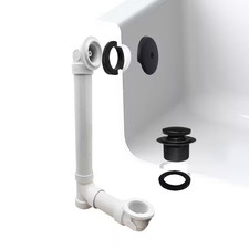 1-1/2 In. X 12 In. Bath Waste  Overflow with One-Hole Faceplate and Tip-Toe Dra