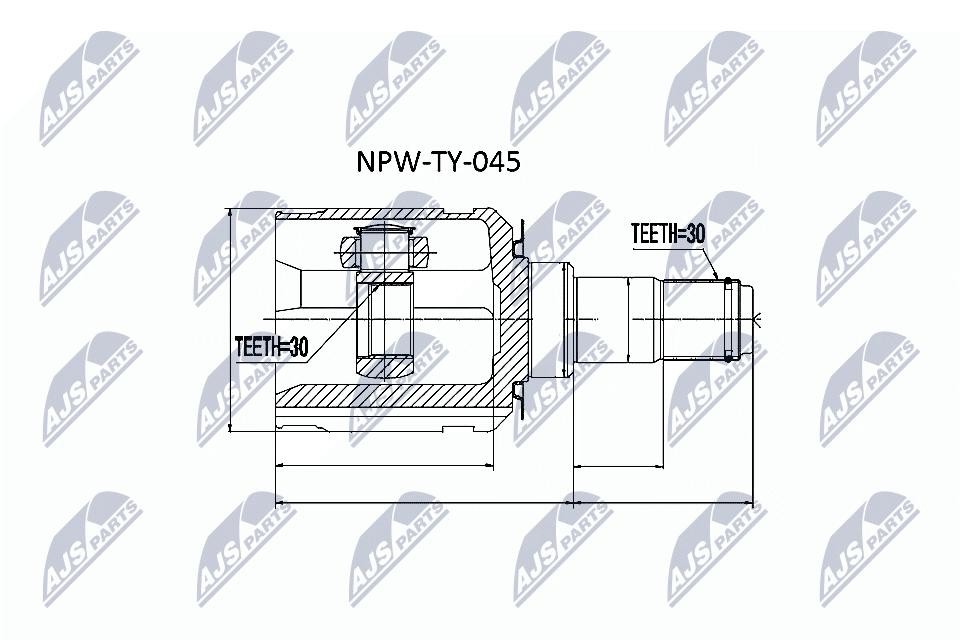 NTY CV Joint Drive Shaft Set NPW-TY-045 for Toyota