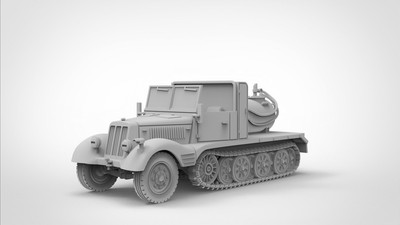 3D Printing 1/72German Sd.Kfz.11/3 Half-Track Cleaning Vehicle Unpainted