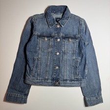 GAP Denim Jacket Youth Girl Large Blue Classic Trucker Jean Jacket Button Front
