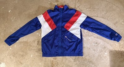 Champion Colorblock USA  Windbreaker Jacket Blue Red White Mens Medium Full Zip