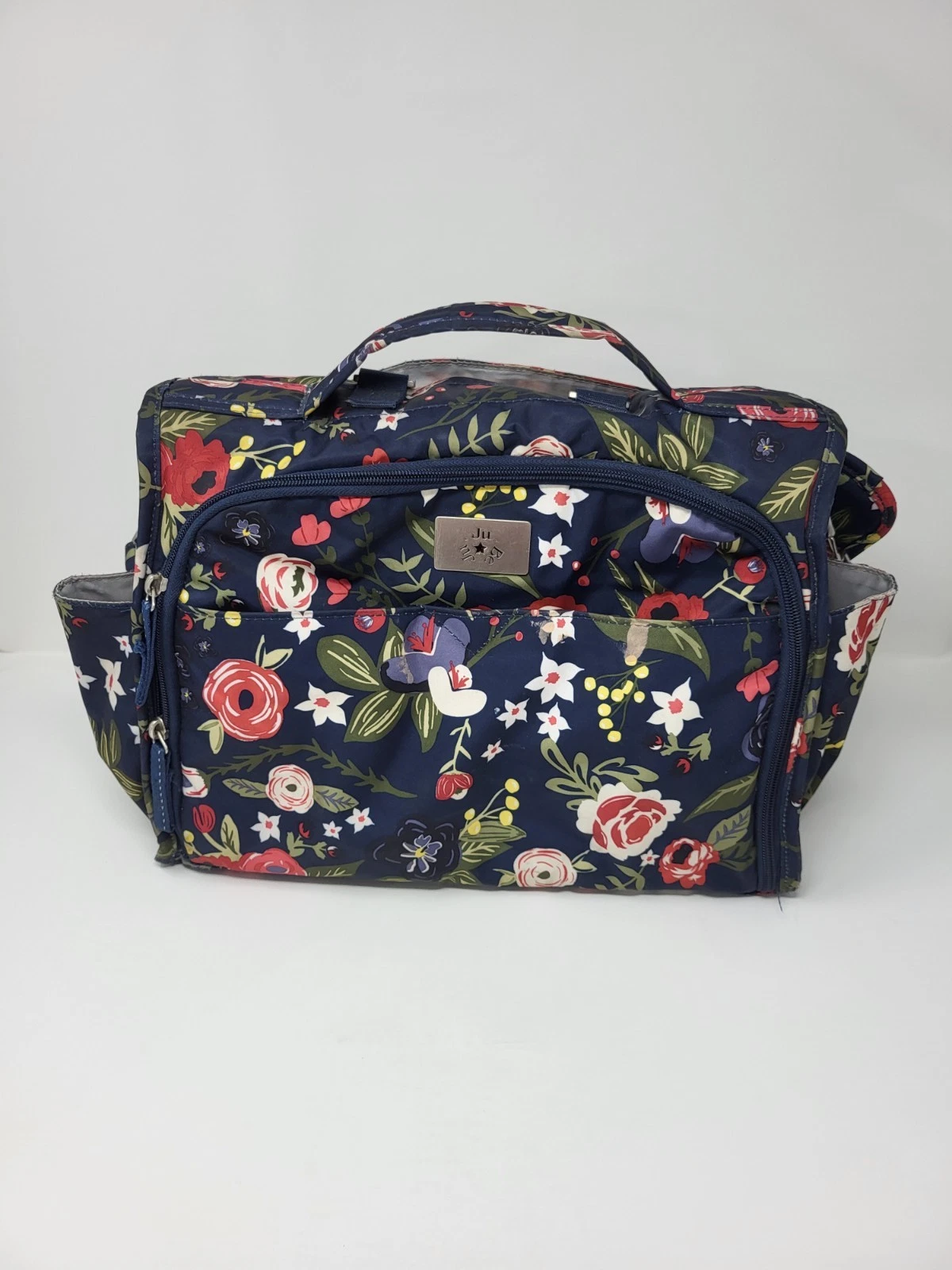 JuJuBe Midnight Posy Diaper Bag Travel Tote B.F.F. Changing Pad EUC Floral *READ