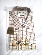 Barbour Tattersall Cream Check Men Shirt  2XL 100% Cotton BNWT