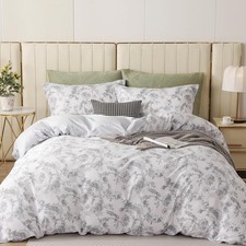 Duvet Cover Set,100 Cotton Comforter Cover with Leaf Pattern Duvet Cover Set...