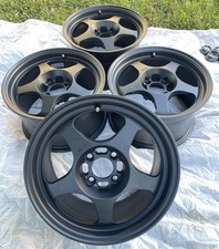 4 Pcs Rota Wheel Slipstream 15x8 4x100 40 67.1 Satin Black 14.3 Lbs Last Set