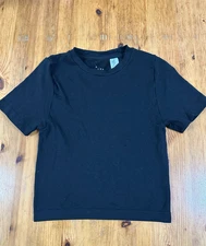 A NEW DAY Women Top Small Black Short Sleeve Stretch Crew Neck