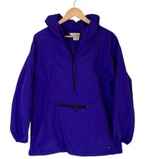 L.L. Bean Kids Purple Nylon Pullover Windbreaker Shell Size XL Outdoors Hooded