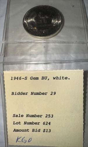 1946-S  Washington Quarter Great Shape Been Sealed For 40 Years In Holder. BU