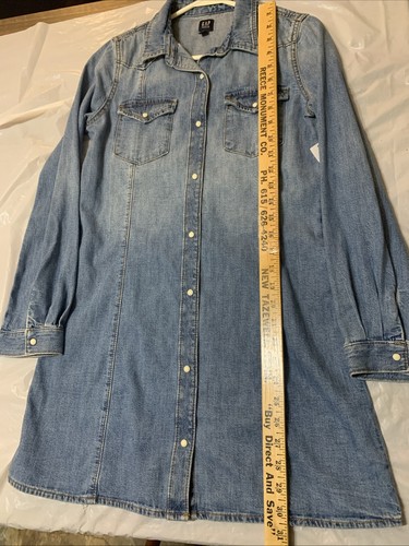 Gap Mädchen Langarm Jeanskleid Medium Wash Größe: 2XL (14-16) Neu mit Etikett T3 - Bild 3 von 11