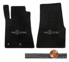 2011 2012 Shelby Mustang 2pc Black Velourtex Floor Mats - Gt-500 Cobra Logos