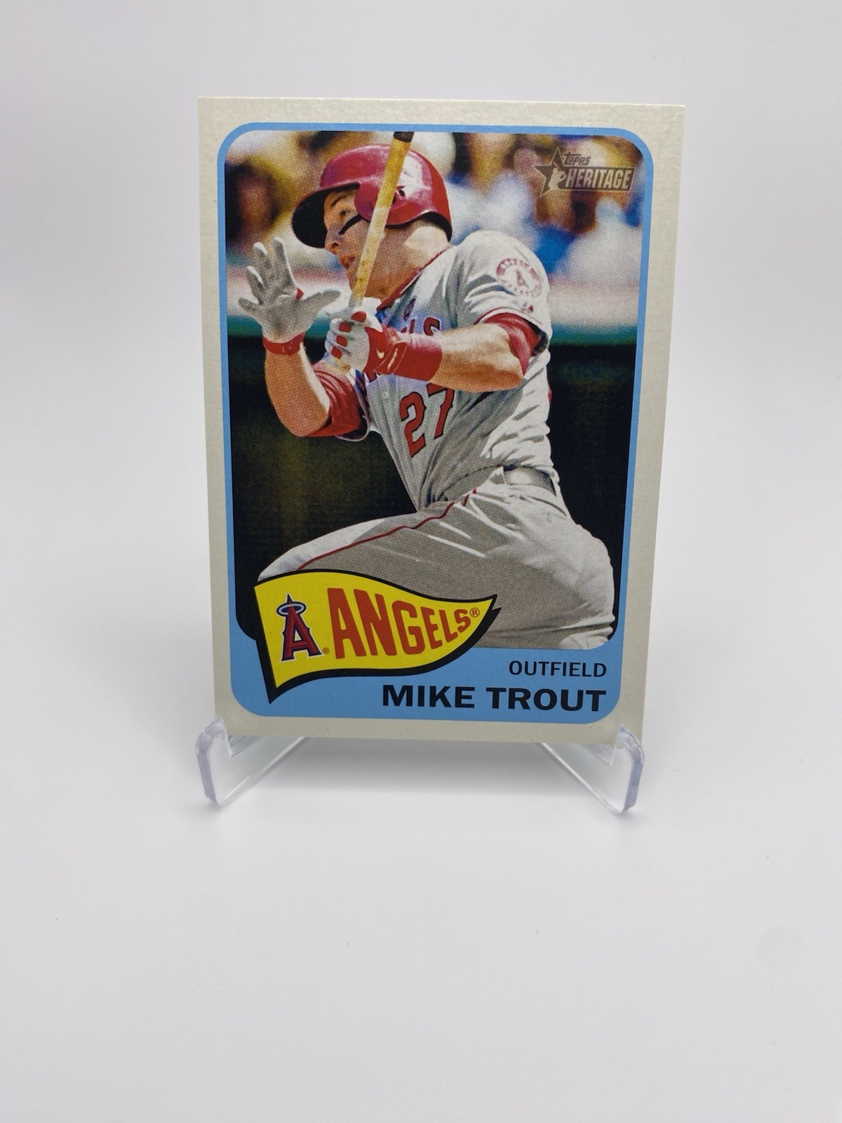 2014 Topps Heritage - Action Variation Mike Trout #250 SP Image Photo Angels