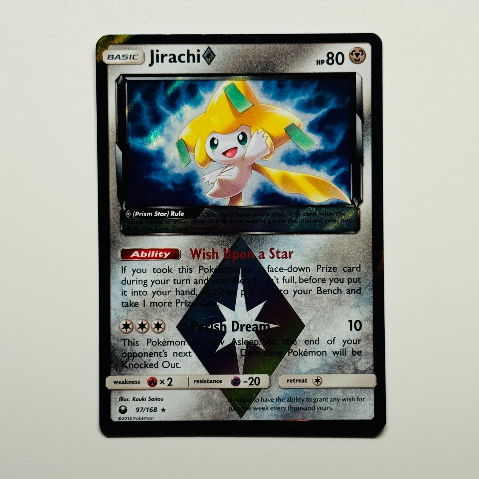 Jirachi Prism Star 97/168 Sm-Celestial Storm Holo Pokemon TCG (B)