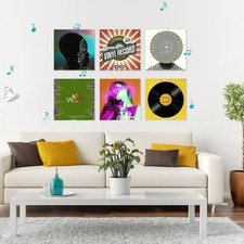 6 Units Wall Mounted Acrylic Album Holder Shelving Systems Vinyls Record Rack