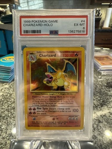 1999 Pokemon Base Set Unlimited CHARIZARD PSA 6 Holo 4/102