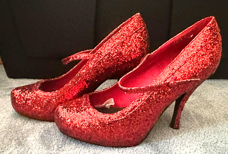 Torrid Red Glitter Mary Janes, High Heels, Size 11