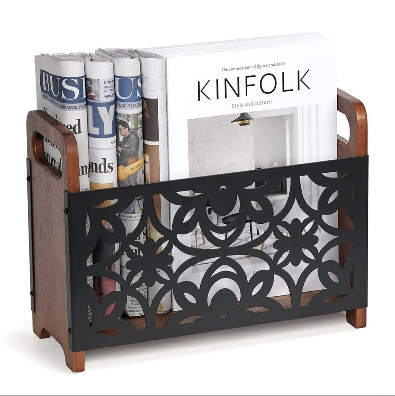 Magazine Holder,Wood Magazine Rack Floor,Rustic Magazine File Holder Organize...