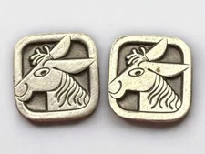 Vintage Jorgen Jensen Modernist Denmark Pewter Donkey Cufflinks #113