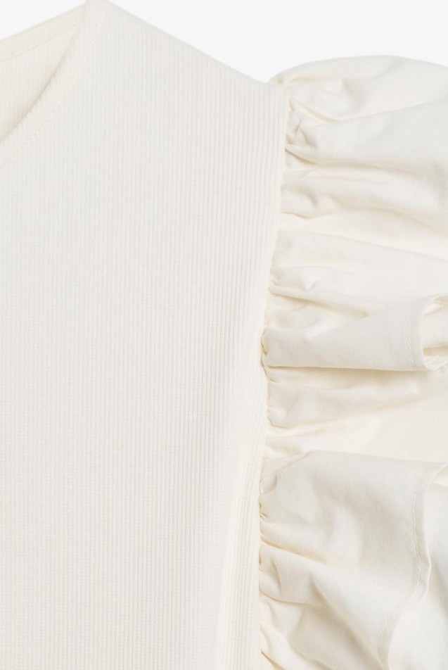 NWT ZARA RUFFLED COMBINATION DRESS S CHOCOLATE 0264 thumbnail 3