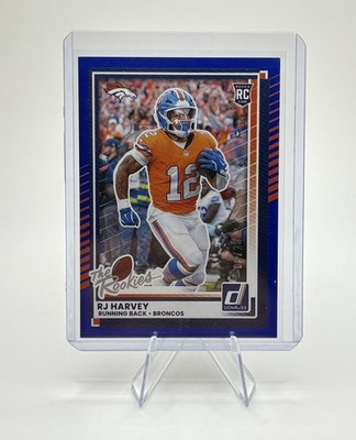 RJ Harvey 2025 Panini Donruss The Rookies & Highlights NFL #DRH-18 BLUE /25