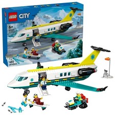 LEGO 60465 City Notfallrettungsflugzeug, 4 Minifiguren, Schneemobil