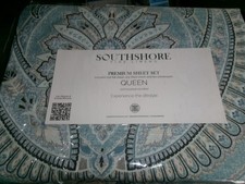 New Queen Size Sheet Set  Paisley Pattern / Blue/White/Black  965
