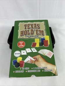 Vintage Cardinal Texas Hold 'em Poker Set 200 Chips 2 Decks Travel Case PS03-A