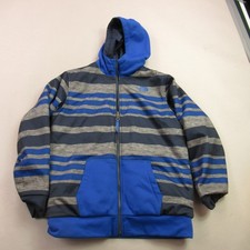 North Face Jacket Boys Large 14/16 Long Sleeve Full Zip Pockets Stripes Hooded