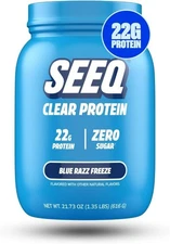 SEEQ Clear Whey Isolate Protein Powder Blue Razz Freeze 22 Servings