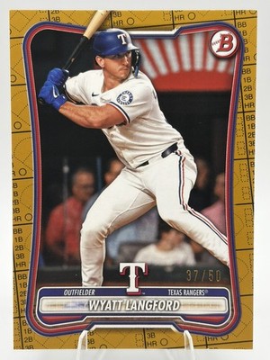 Wyatt Langford 2026 Bowman Gold Pattern /50 #88 Texas Rangers