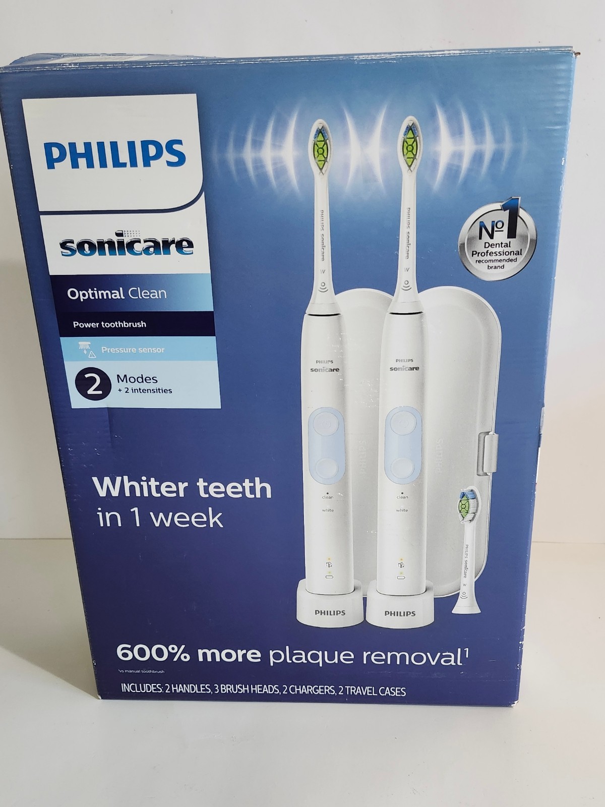 2 Pack Philips SONICARE OPTIMAL CLEAN POWER TOOTHBRUSH HX6829/72