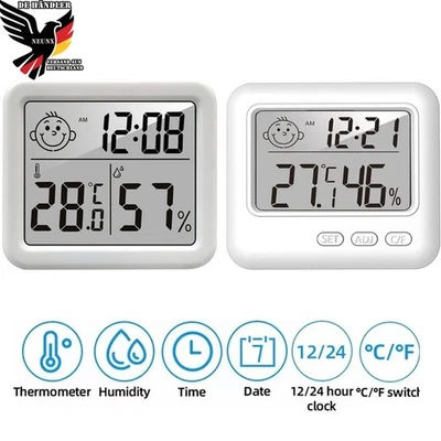 Digital Thermometer Thermo-Hygrometer Luftfeuchtigkeitsmessgerät Wetterstation - Bild 1 von 4