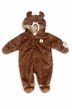 Carters Just One You Brown Plush Baby Hooded Moose Jumpsuit Sz New Born NWT