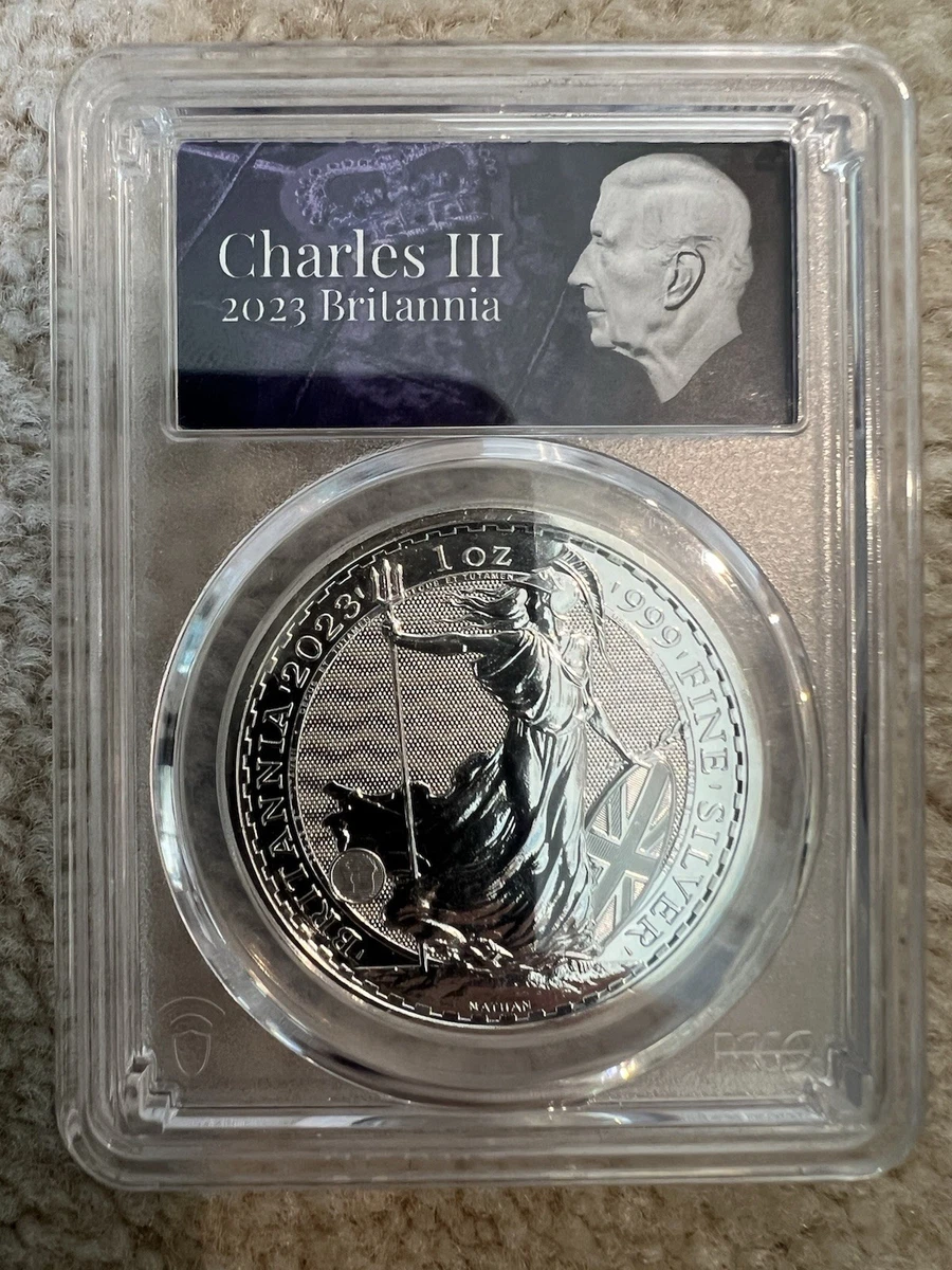 20021年 1oz シルバー ブリタニア 　イギリス UK Britannia PCGS Certified Silver Bullion Coins 1 oz Precious