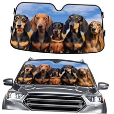 Cute Dachshund Dog Group Funny Windshield Sun Shade for Car SUV Truck 55x30