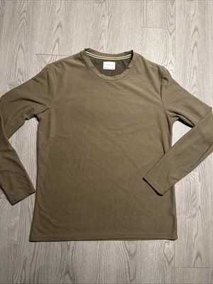 X Large Men s Day & Age long sleeve crewneck t-shirt olive green color
