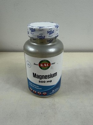 KAL Magnesium 500 Mg 60 Tablets Muscle Nerve Support Dietary Supplement New
