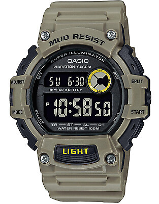 Montre Casio MRW-210H-3A Militaire Surdimensionnée 52.6mm - Étanche 100m, Cadran Noir, Sangle Kaki