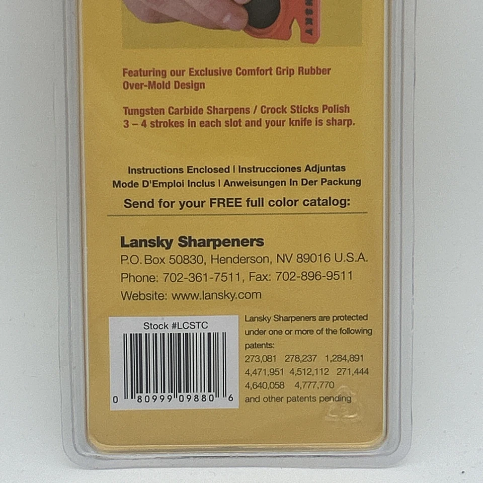 Afilador de bolsillo de cuchillo de carburo de tungsteno de fijación rápida Lansky agarre de goma LCSTC verde Foto 3 de 4