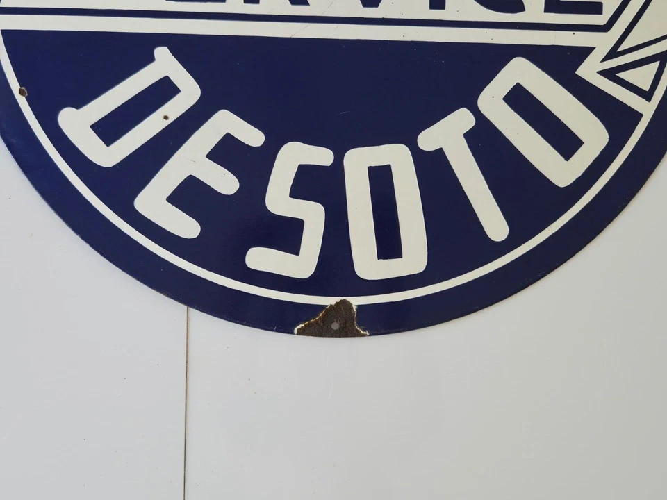 Vintage Dodge DeSoto Approved Service Porcelain Enamel Sign (24" x 24") - Image 4 of 4