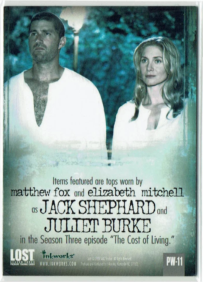 Lost Season 3 Three Costume Pieceworks PW-11 Matthew Fox & Elizabeth Mitchell - Image 2 of 2