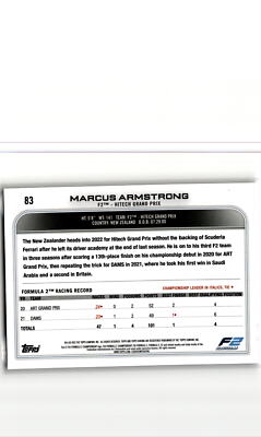 2022 Topps Chrome Formula 1 #83 Marcus Armstrong | eBay