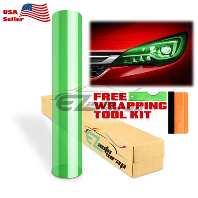 *12''x24'' Glossy Green Color Tint Headlights Fog Lights Taillight Vinyl Film