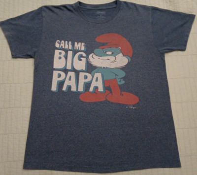 Unisex Med Smurfs Blue They Call Me Big Papa Graphic Cartoon T