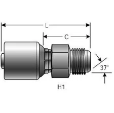 Lot of 10 Gates 8G-8MJ - G25165-0808 Hydraulic Hose Fittings