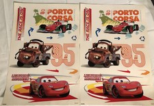 2 DISNEY CARS stickups decals Mater McQueen wall Window Reusable stickers. New