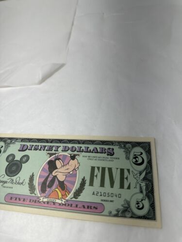 Disney Dollars 5 Dollar 1993 Goofy Serie - Picture 3 of 6