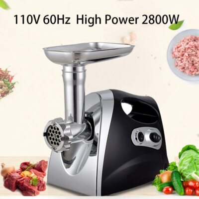 Electric Meat Grinder Stainless Steel Meat Mincer 2800W Sausage Filler Machine