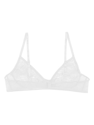 Women Lingerie Soft Sheer Lace Floral Nipple Split Bralette Unlined Bra Tops - 第 29/91 張圖片